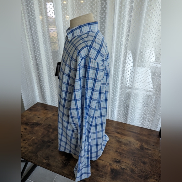 NWT Izod Blue Plaid Button Down Shirt - Picture 5 of 7
